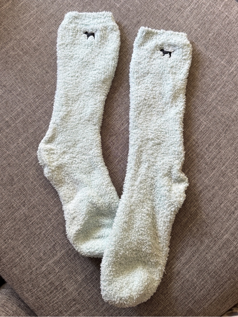 PINK Victoria's Secret Light Mint Plush Crew Socks